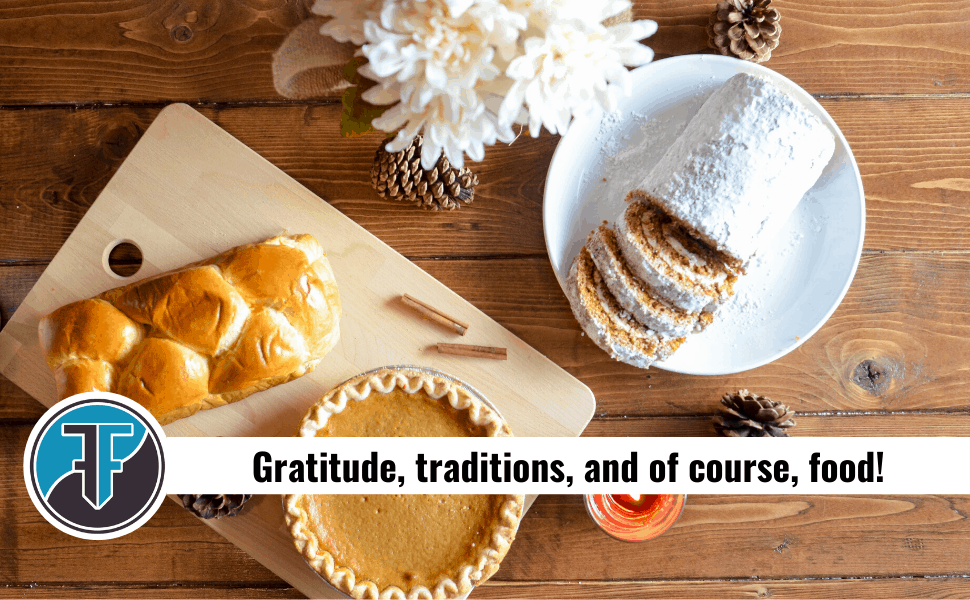 Social Media Thanksgiving prompts around gratitude, traditions, and food